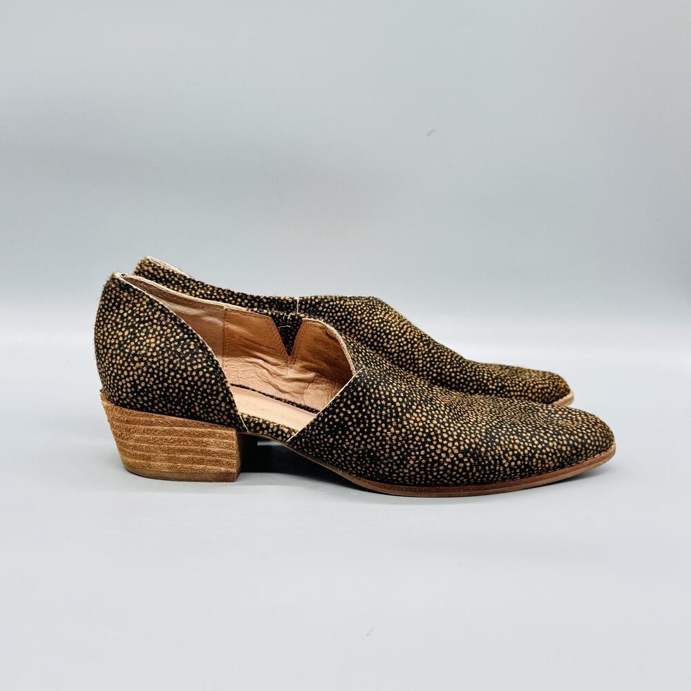 Madewell Shoes Womens 9.5 Brown Calf Hair Lucie D'Orsay Cutout Block Heel Pumps